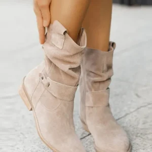 SUEDESTEP – Suède Laarsjes met Lage Hak en Rits