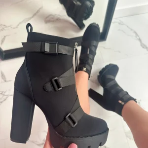 THERA - Modieuze Enkellaarsjes met Dikke Hoge Hak voor Een Stijlvolle Look