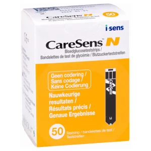 CareSens N Teststrips (50 stuks) – Nauwkeurige Glucosemetingen in 5 Seconden